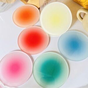 Colorful Gradient Acrylic Modern Coasters, Set of 6